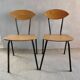 Pair of wooden and metal chairs, 1960s