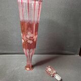 Lined crystal decanter cut and engraved