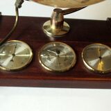 1980s danish illuminated globe (Scan-Globe) on a wooden foot with weather station