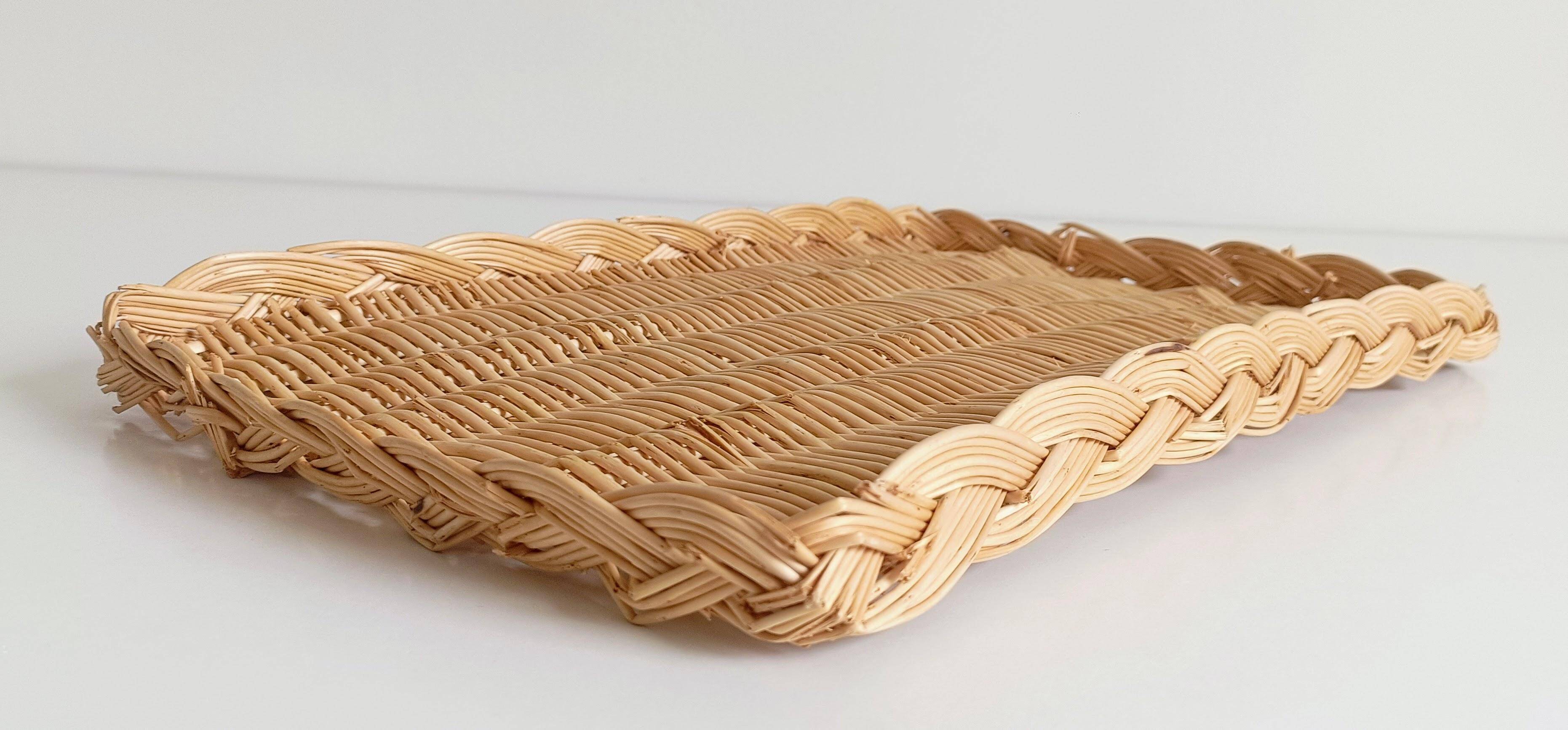 Panier en osier rustique de Provence, France, 20e siècle