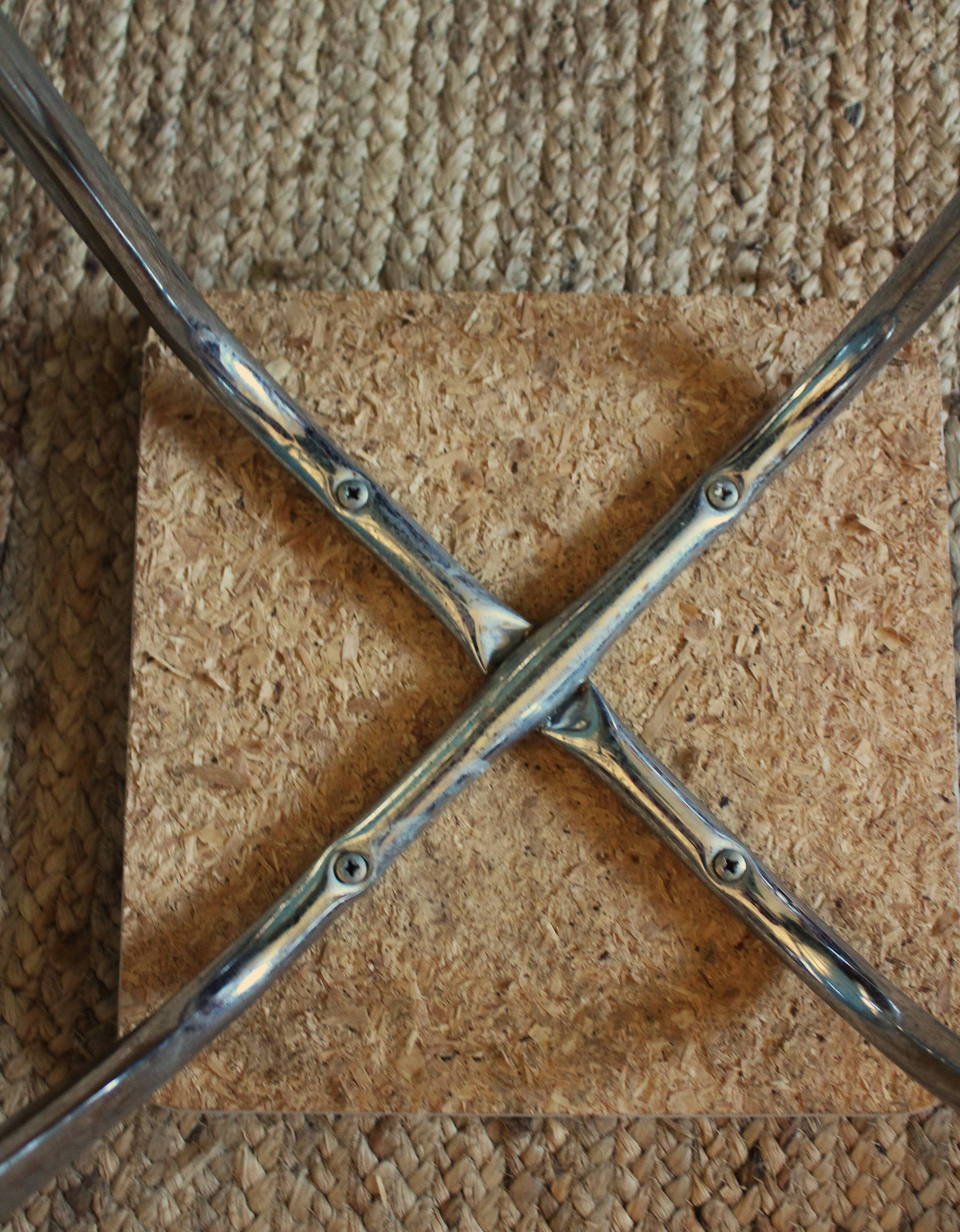 Tabouret formica blanc gris vintage