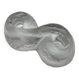 Orrefors Sweden glass candle holder vintage Suede design Lars Hellsten