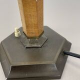 lampe de table Art déco unique en laiton et bois, Allemagne années 1930