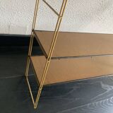 Vintage 1960 String wall shelf in gold wood - 60 x 50 cm