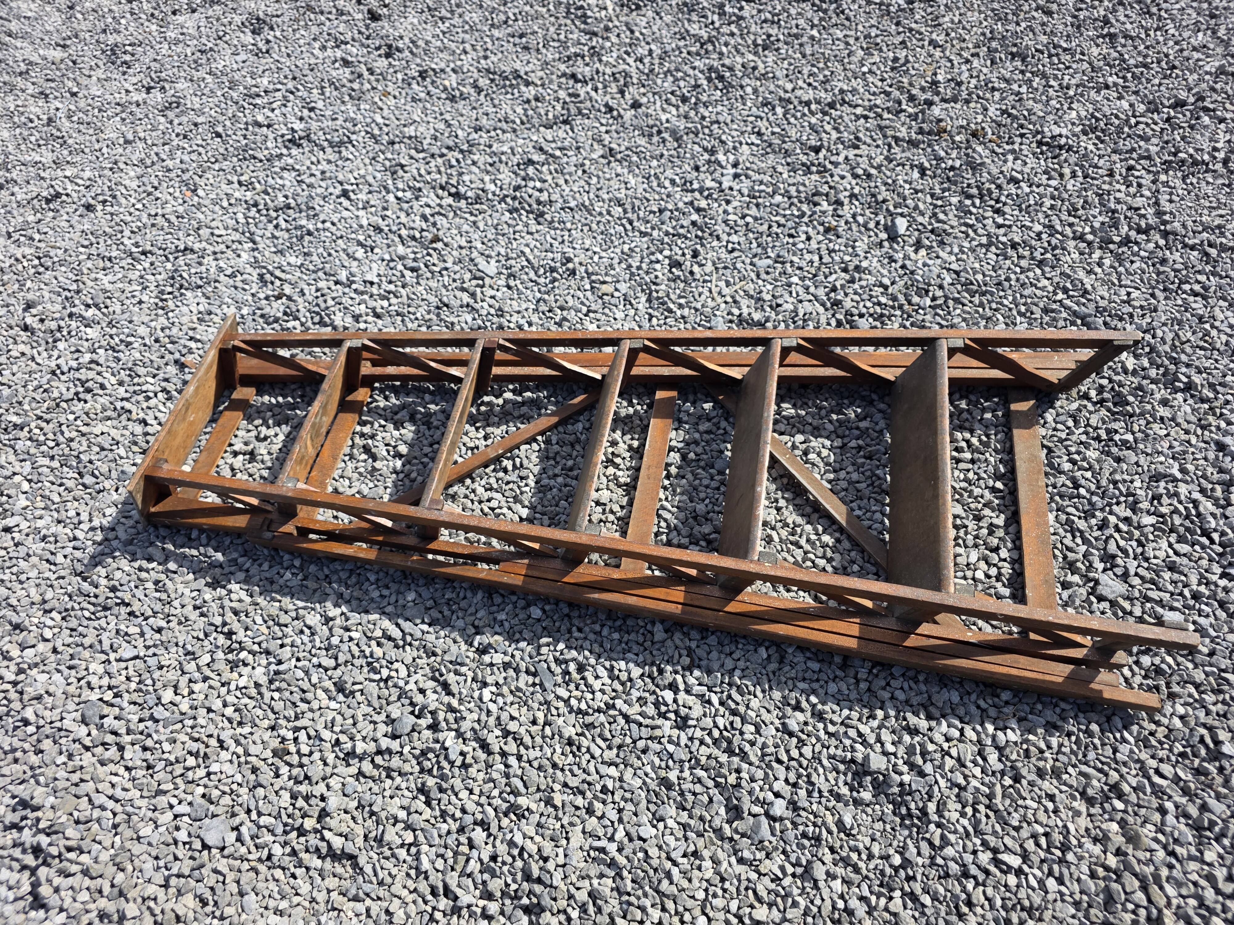 Old wooden step ladder with 6 steps