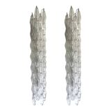 Set of Two Contemporary Shenographic "Poliedro" Murano Glass Wall Sconces