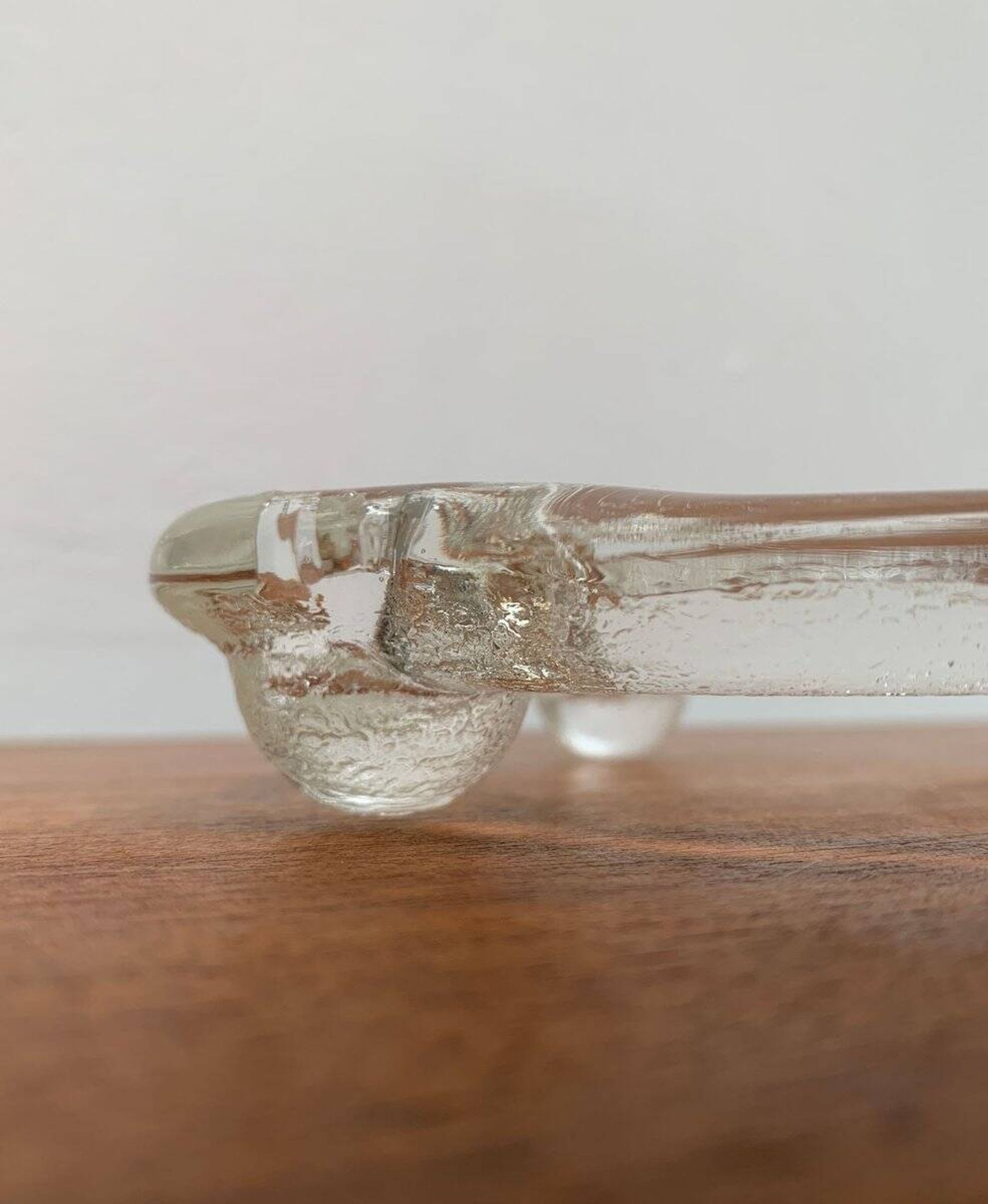 Swedish glass candle holder ring from Pukeberg, 1970s