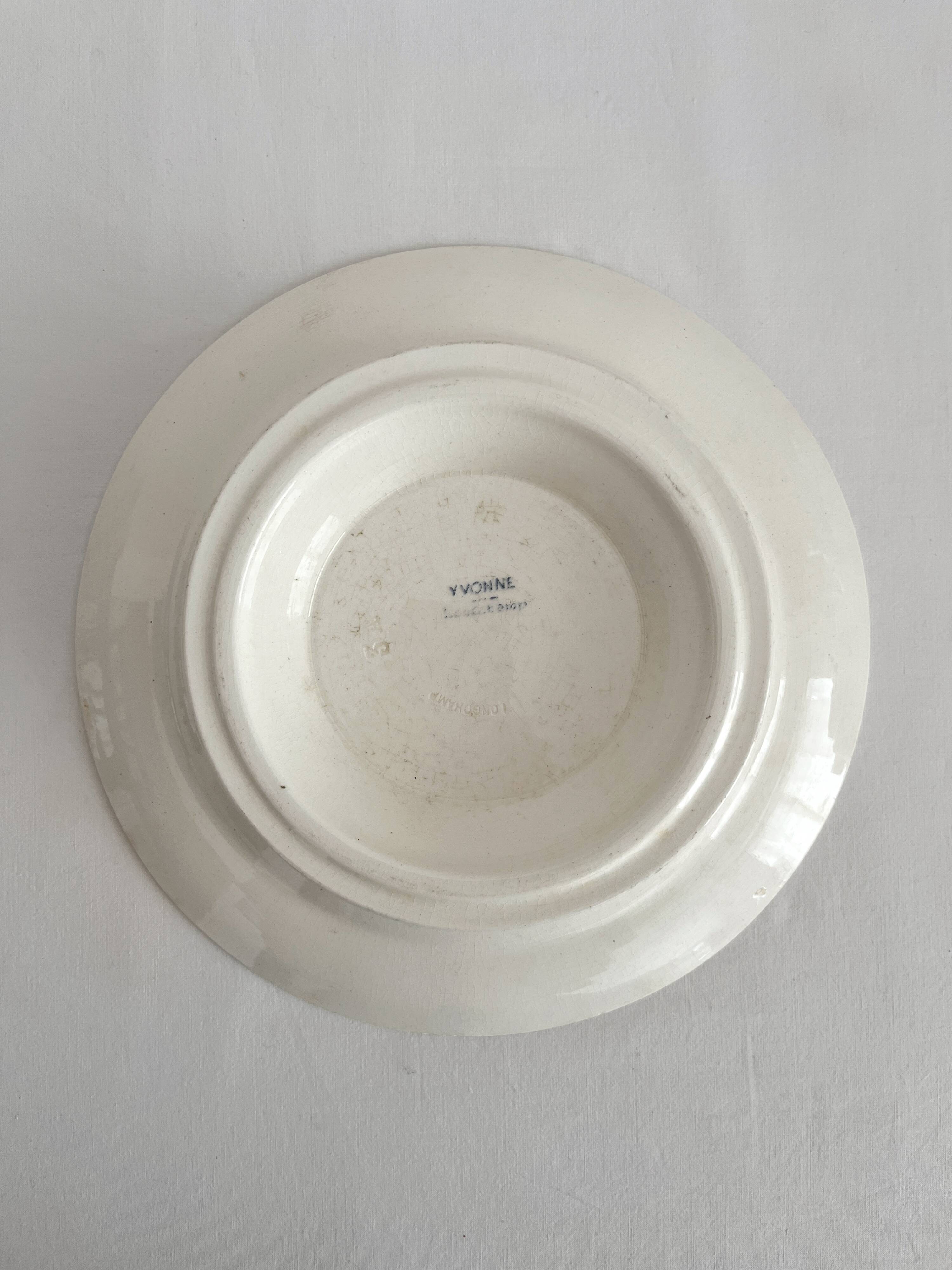 Low ironstone compote dish "Yvonne" Longchamp earthenware