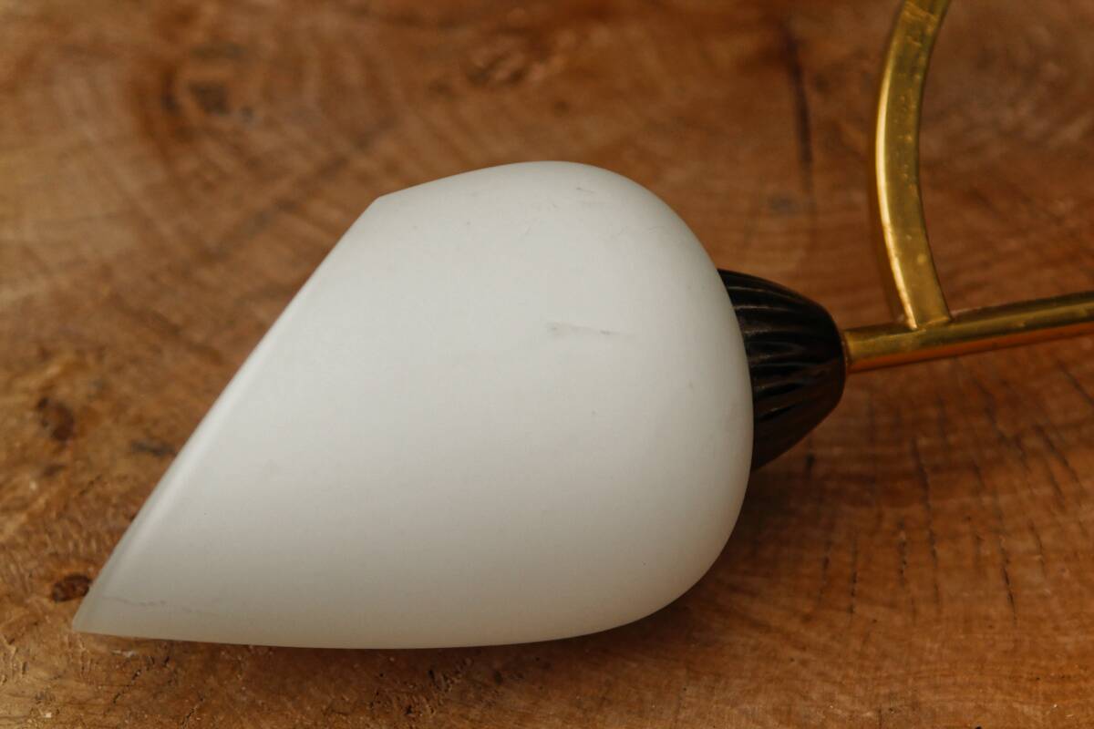 60s chandelier, brass and opaline