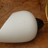 60s chandelier, brass and opaline