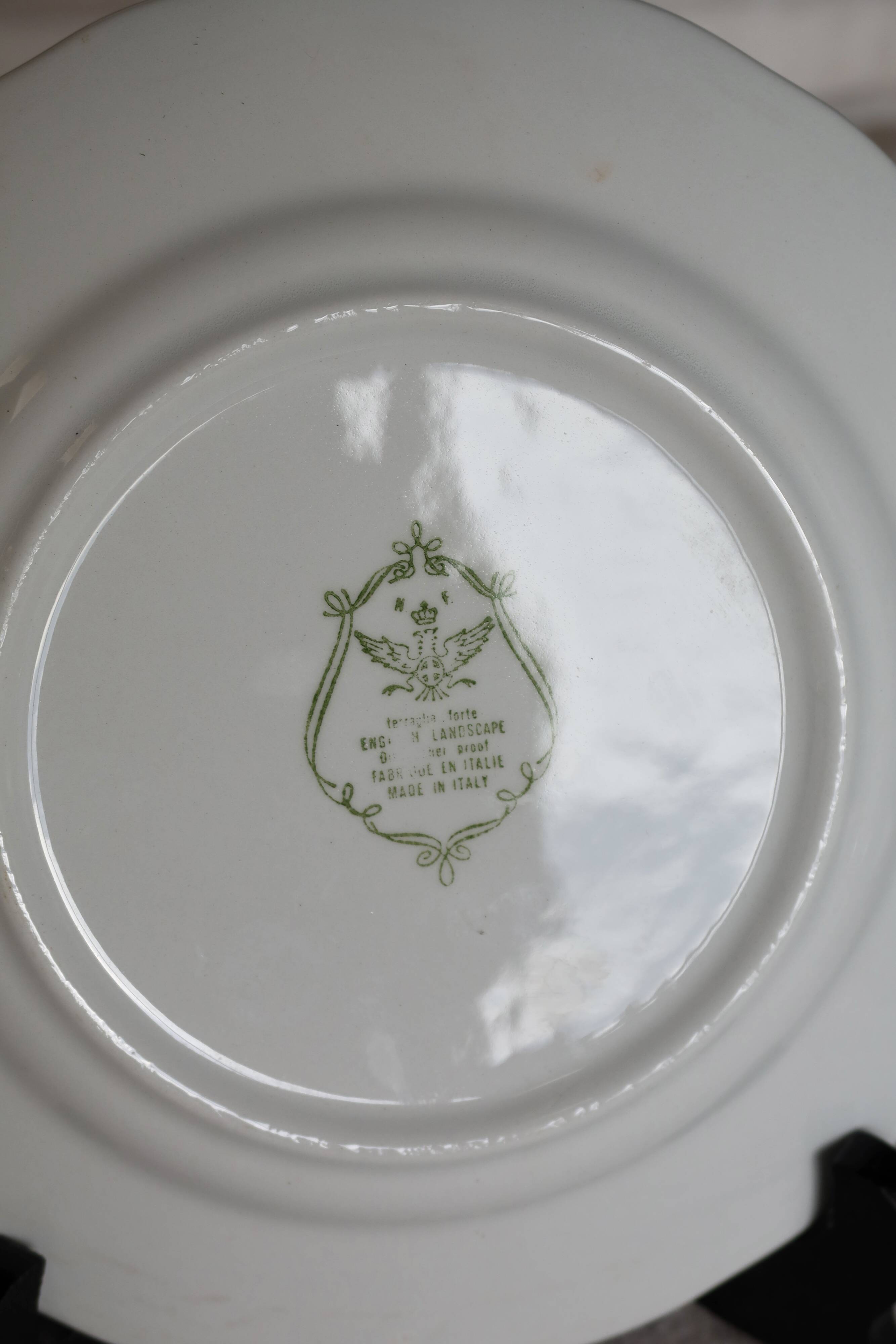 Vintage dessert plate N. Fontebasso – Red country decor