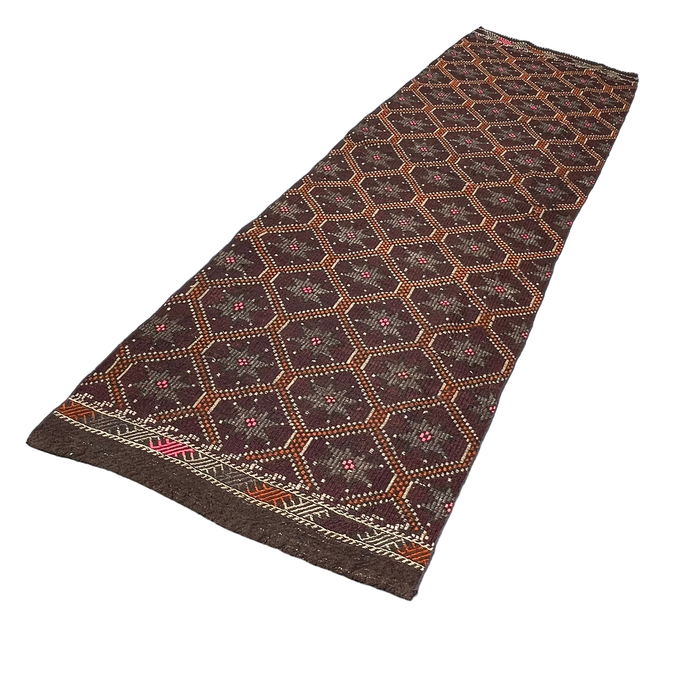 Vintage Turkish Kilim Runner , 312 x 91 cm