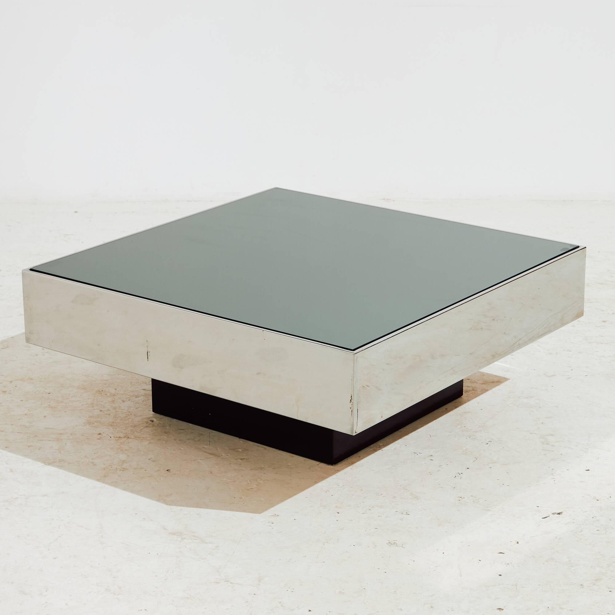 Chrome and glass coffee table by Willy Rizzo for Cidue.