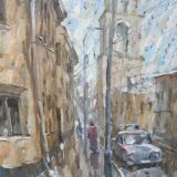 Large cityscape in the rain by Strelkov
