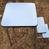 Flexible stool in vintage sky blue formica stepladder