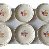 6 old earthenware dessert plates from Saint-Amand (North)