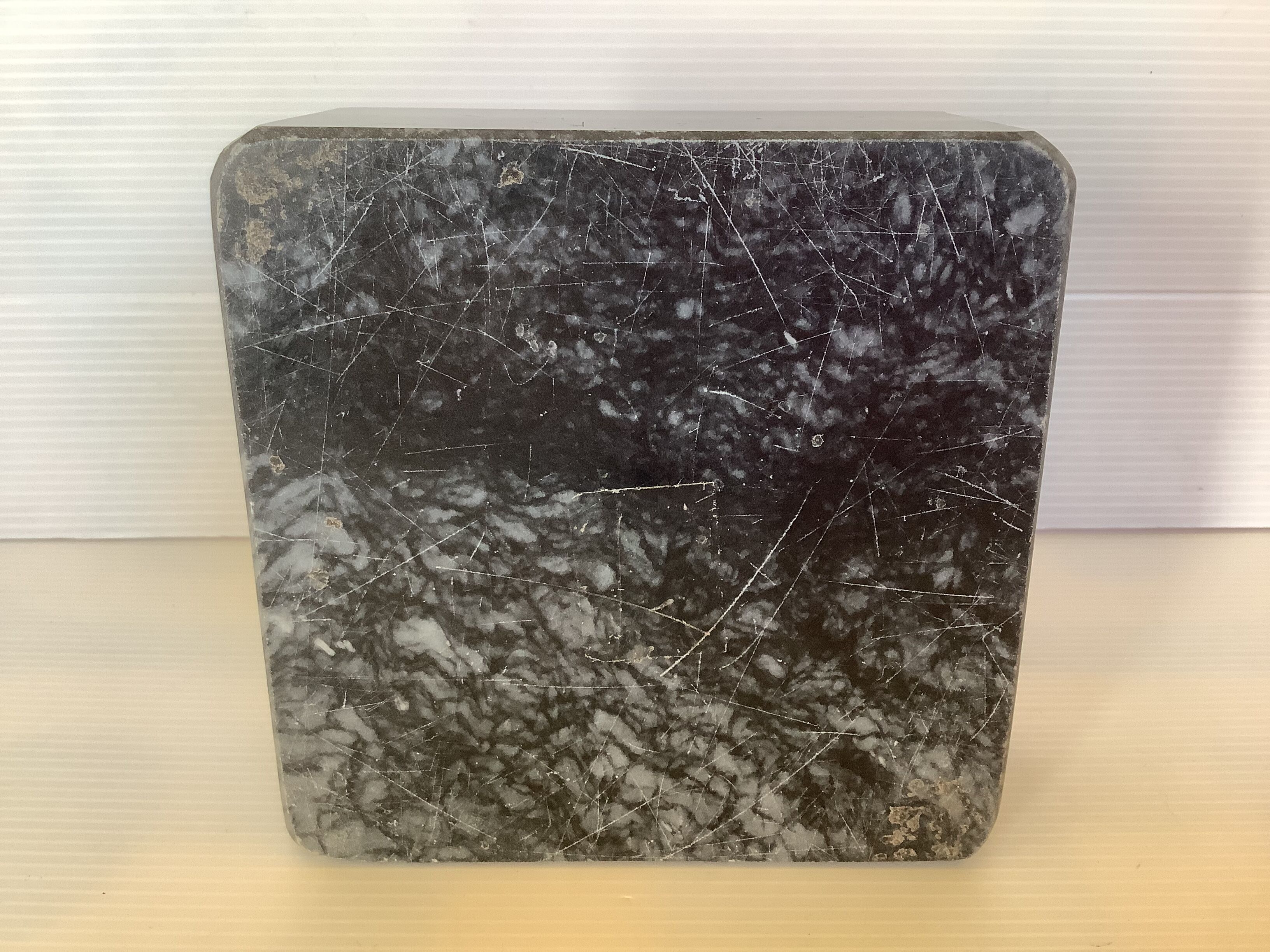Empty ashtray square pocket marble gray black