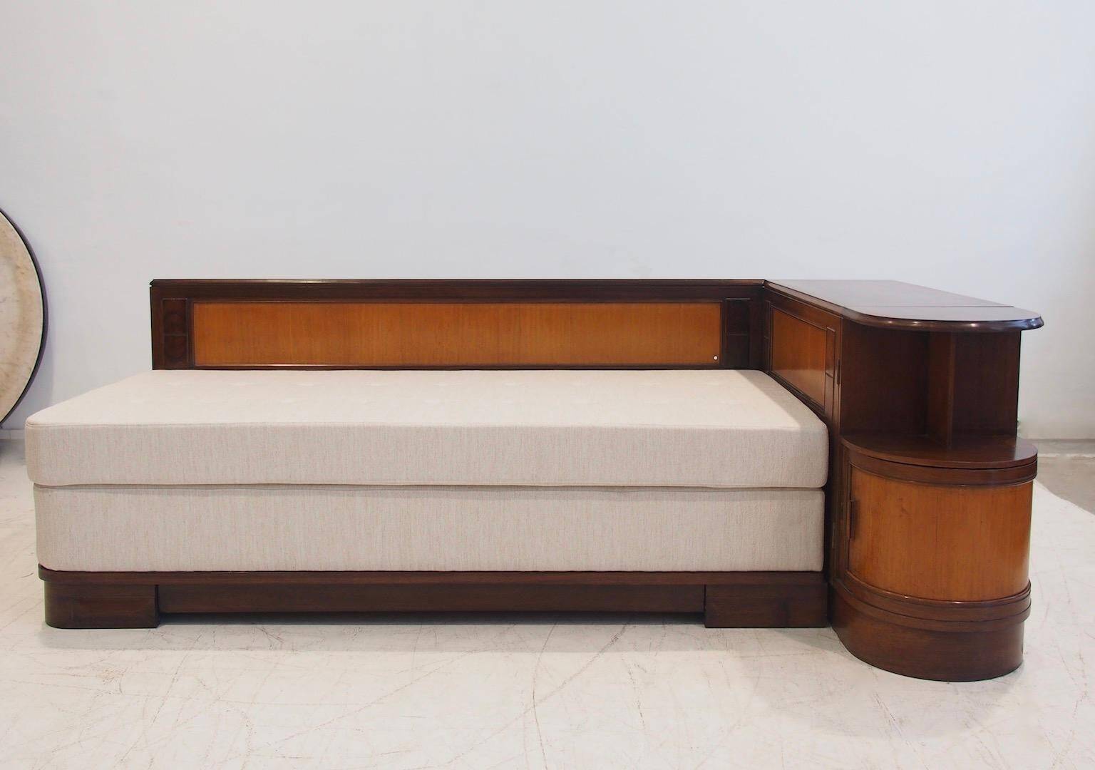 Mid-century meridian by Giuseppe Gibelli with bedside table.