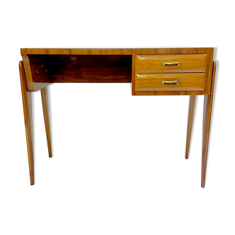 Bureau en bois et laiton du milieu du siècle Italie années 1950