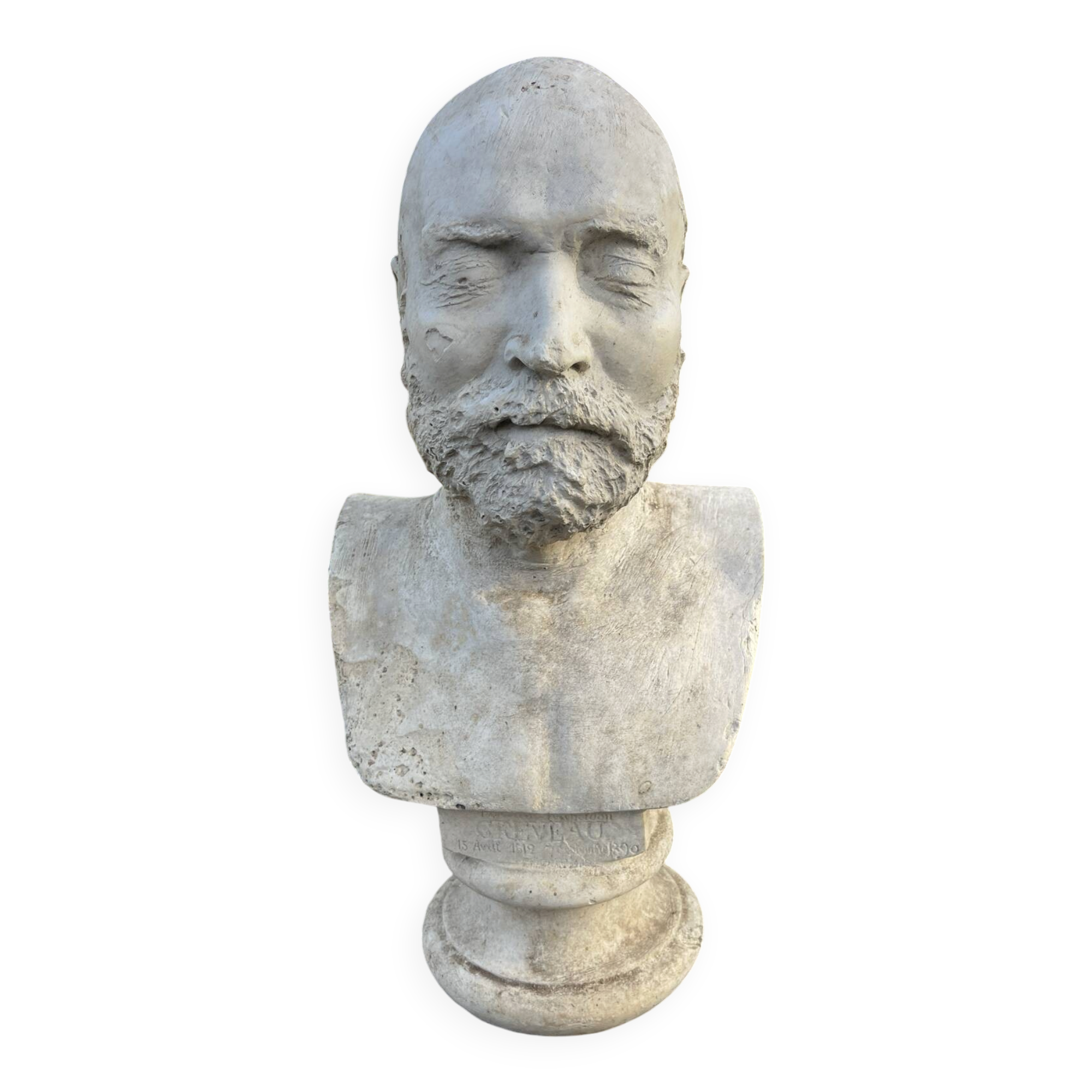 Large antique bust from the early 20th century plaster statue bust