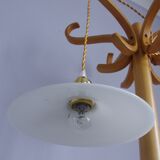 Flat opaline hanging lamp