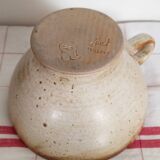 Large handmade stoneware bowl with foot