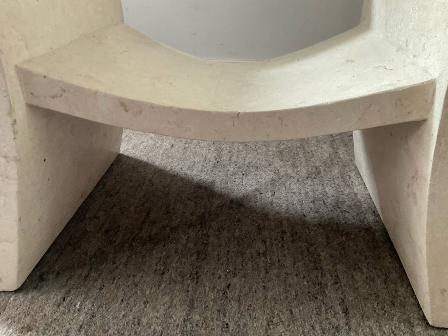 Vintage travertine and beveled glass coffee table