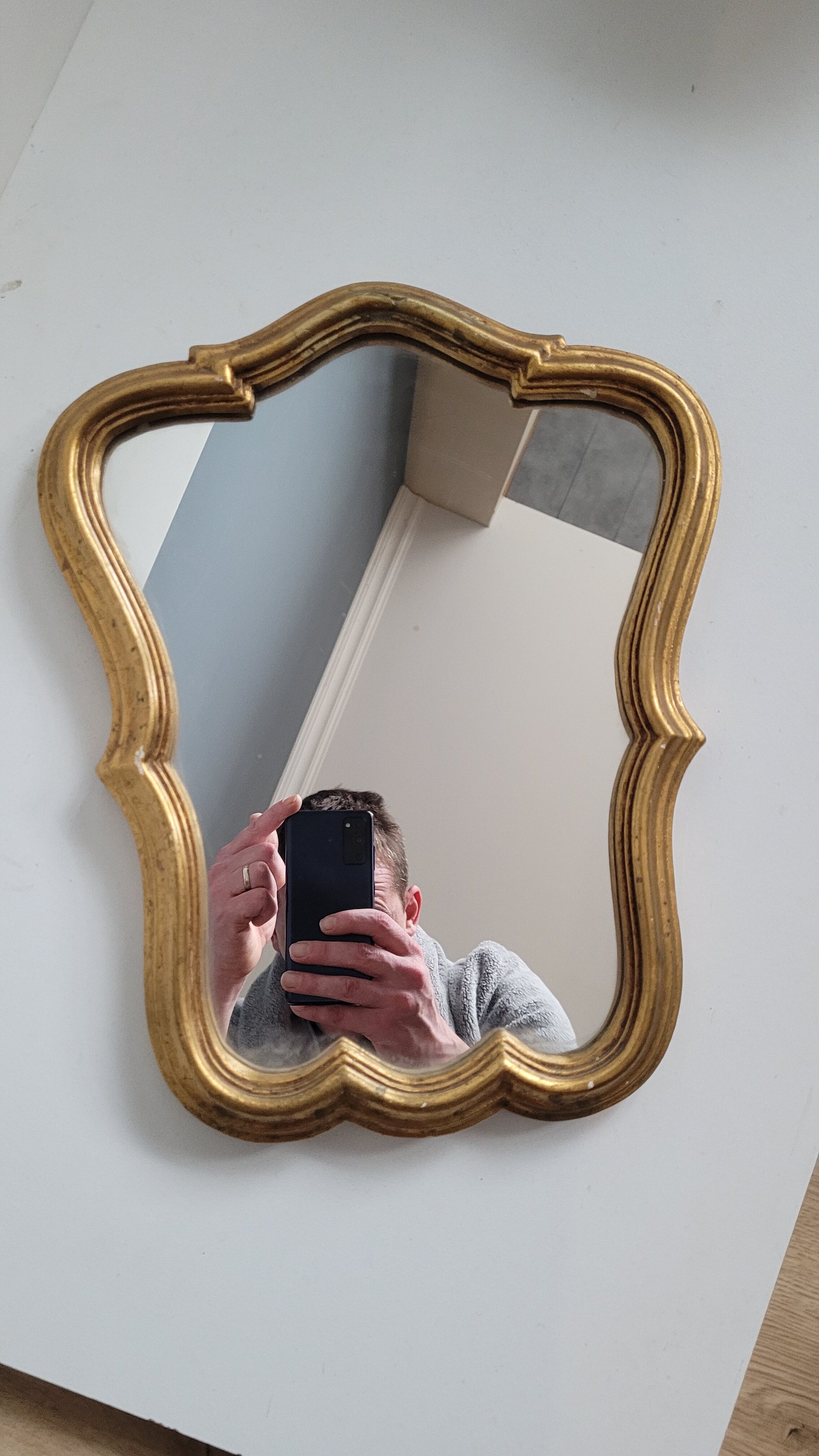 Miroir doré bois 37x29cm