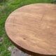 Vintage twisted pedestal table / antique turned wooden harness / vintage side table