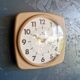 Vintage clock square silent wall clock "Mocha Spotlight"