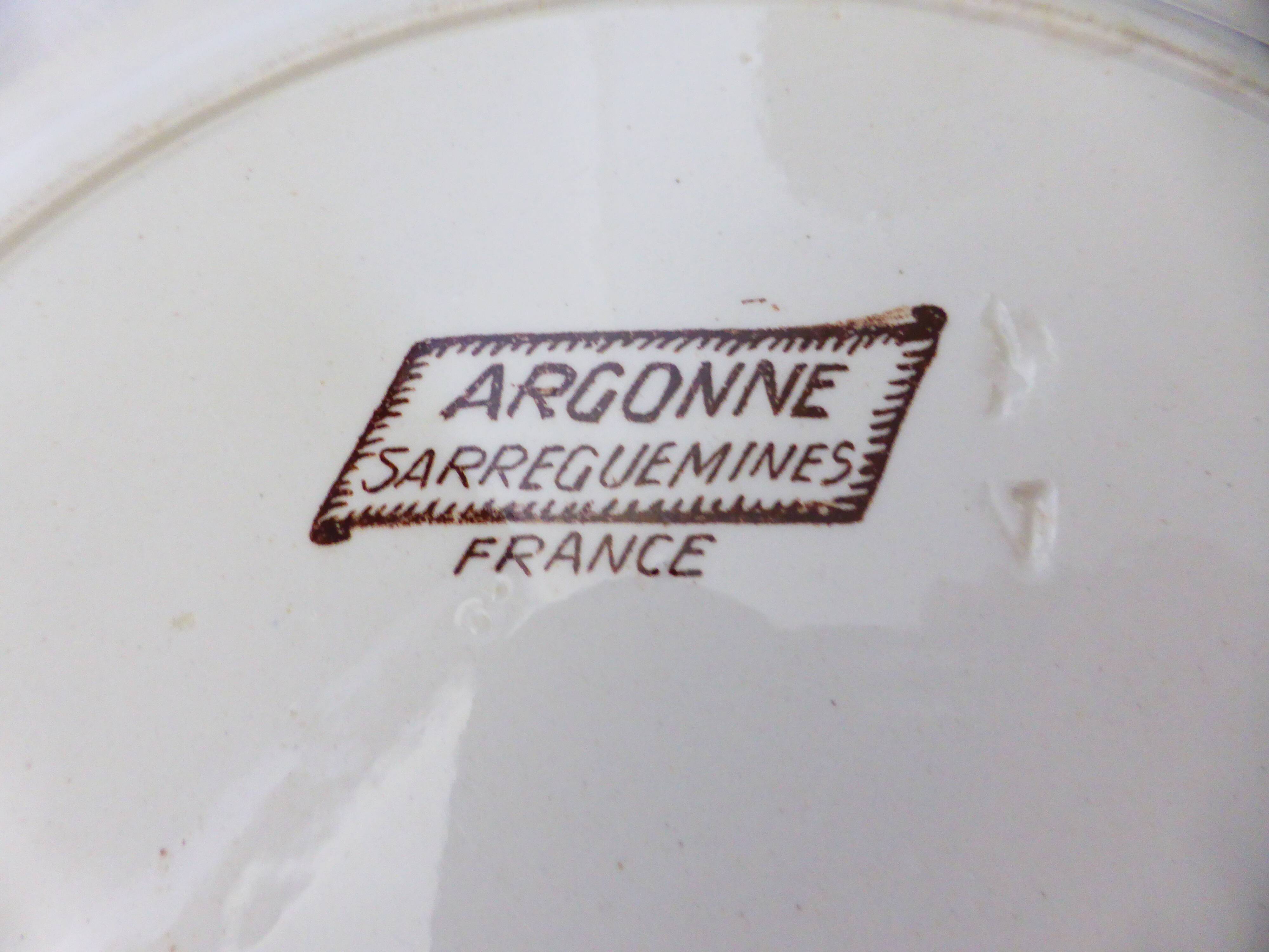 3 Sarreguemines soup plates, Argonne model 210744