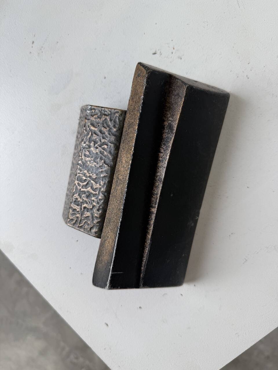 Brutalism bronze door handle
