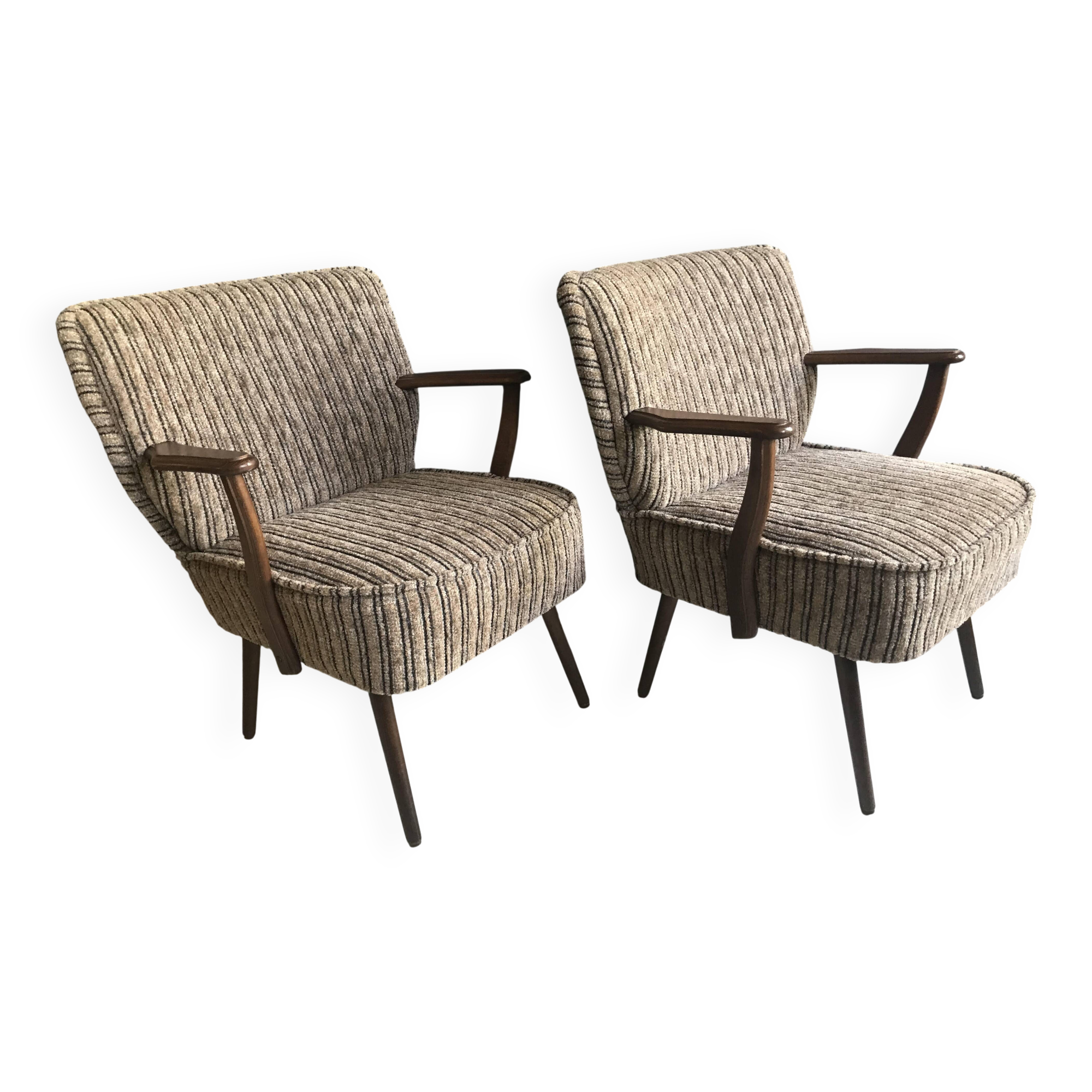 Set of 2 Vintage Cocktail Club Chairs, 1950s