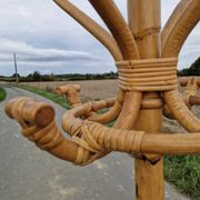 Vintage rattan parrot coat rack