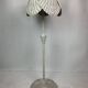 Mid-century French rattan wicker boho floor lamp, 1950s-1960s
