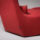 Rocking chair and footstool in red wool by Ligne Roset, France