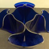 Luigi Massoni handkerchief vase for Guzzini in blue plexiglass