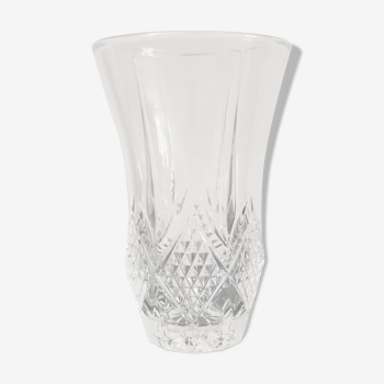 Vase cylindrique à col évasé en cristal moulé Lorraine