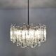 Large Brutalist Ice Glass Chandelier