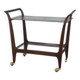 Vintage 1940s wooden and glass Italian design food trolley