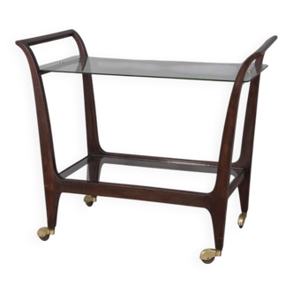 Desserte en bois et en verre, Italie années 1940