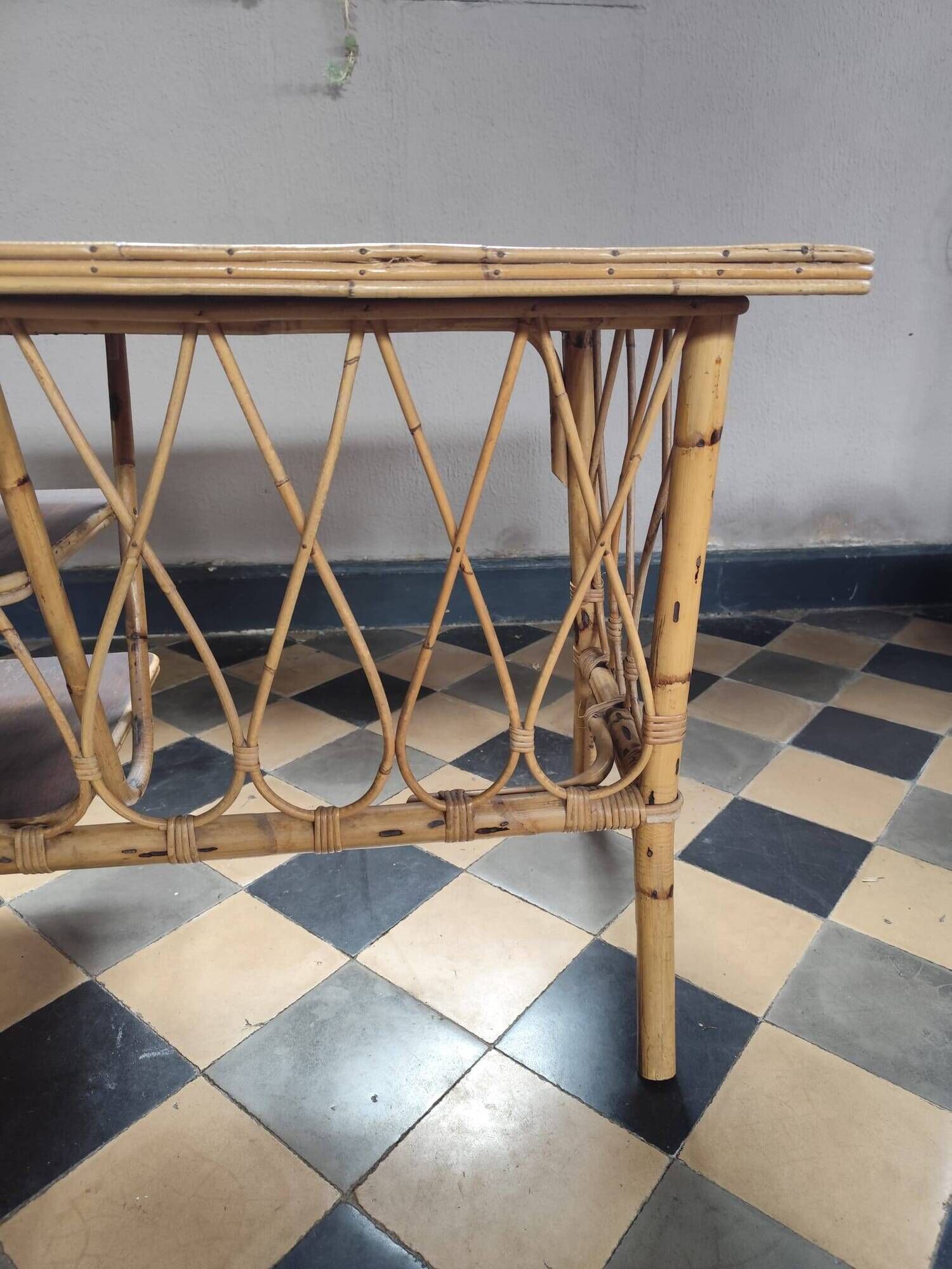 Rattan desk, 1950