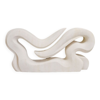 Vintage abstract art statue stone sculpture XL 'Wave'