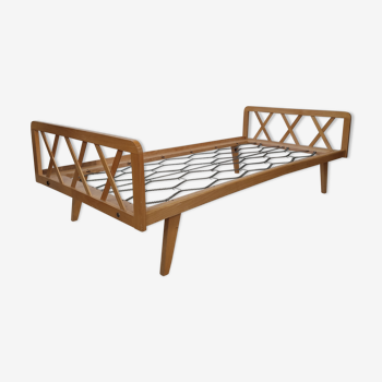 Banquette lit daybed pieds compas 90x190cm