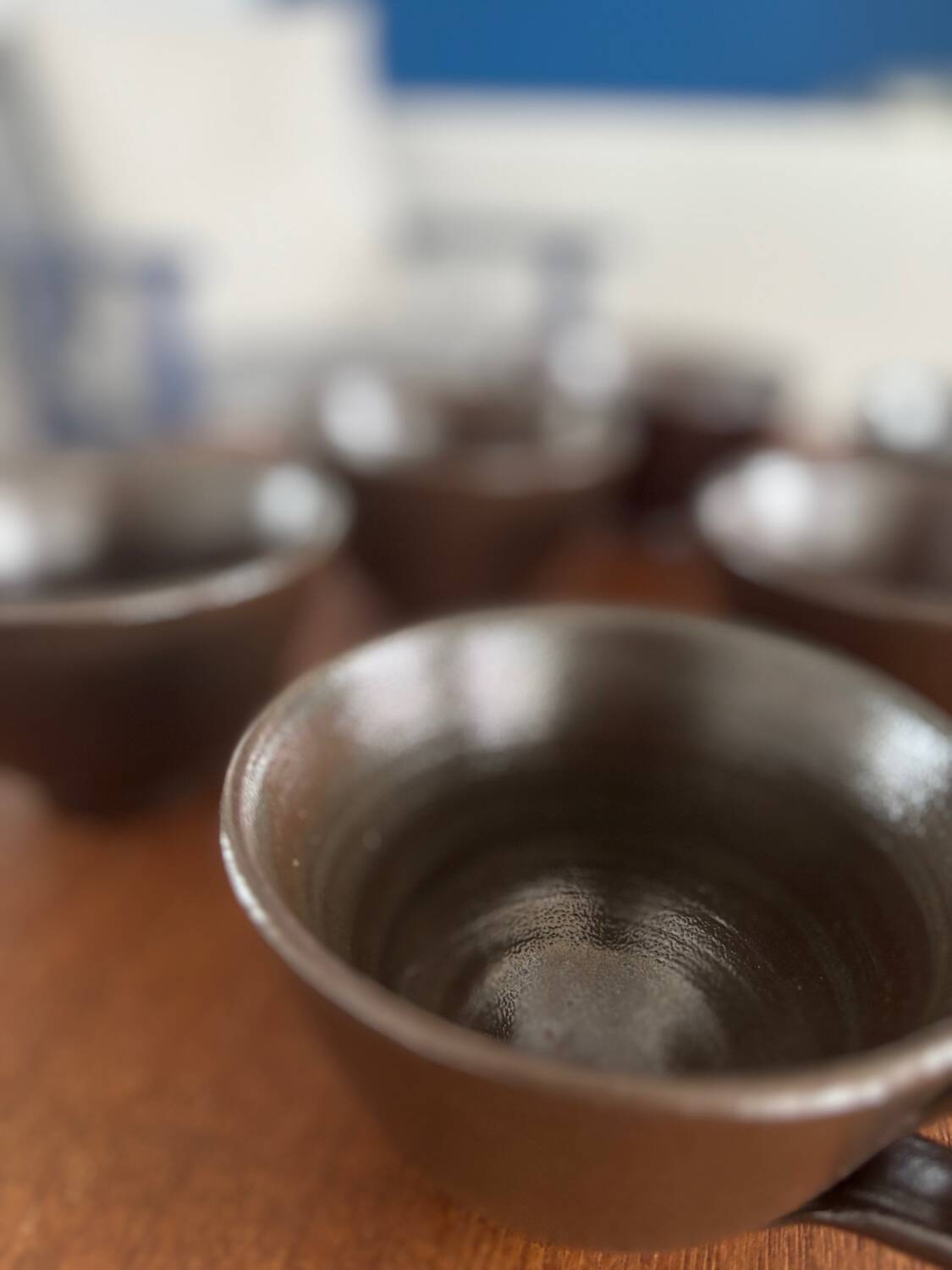 Lot de 6 tasses en céramique vintage - tasse en grès couleur chocolat