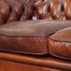 English style cowhide Chesterfield sofa