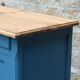 Vintage deep blue Parisian sideboard & natural wood top