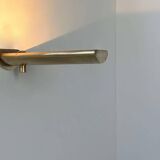 Vintage wall light with dimmer, solid brass, France 1970