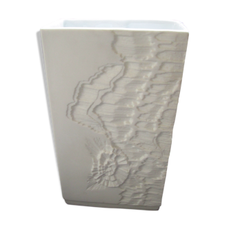 Kaiser bisquit porcelain fossil vase, Modernist 1970s West Germany.