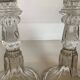 Pair of moulded glass candlesticks